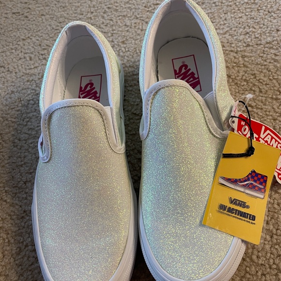 Color Changing Uv Glitter Slip On Vans Uv Glitter Vans Slip Color